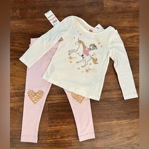 Epic Threads 2T Pink Unicorn 2 pc Outfit NWT